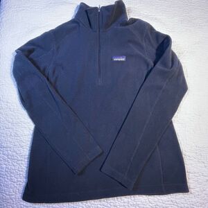 Patagonia Blue Long Sleeve Micro D 1/4 Zip Fleece Pullover Sweater Size Large